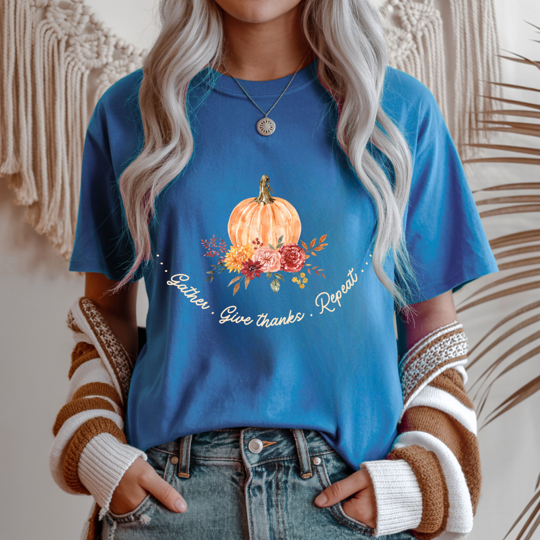 Gather. Give Thanks. Repeat. Unisex T-Shirt