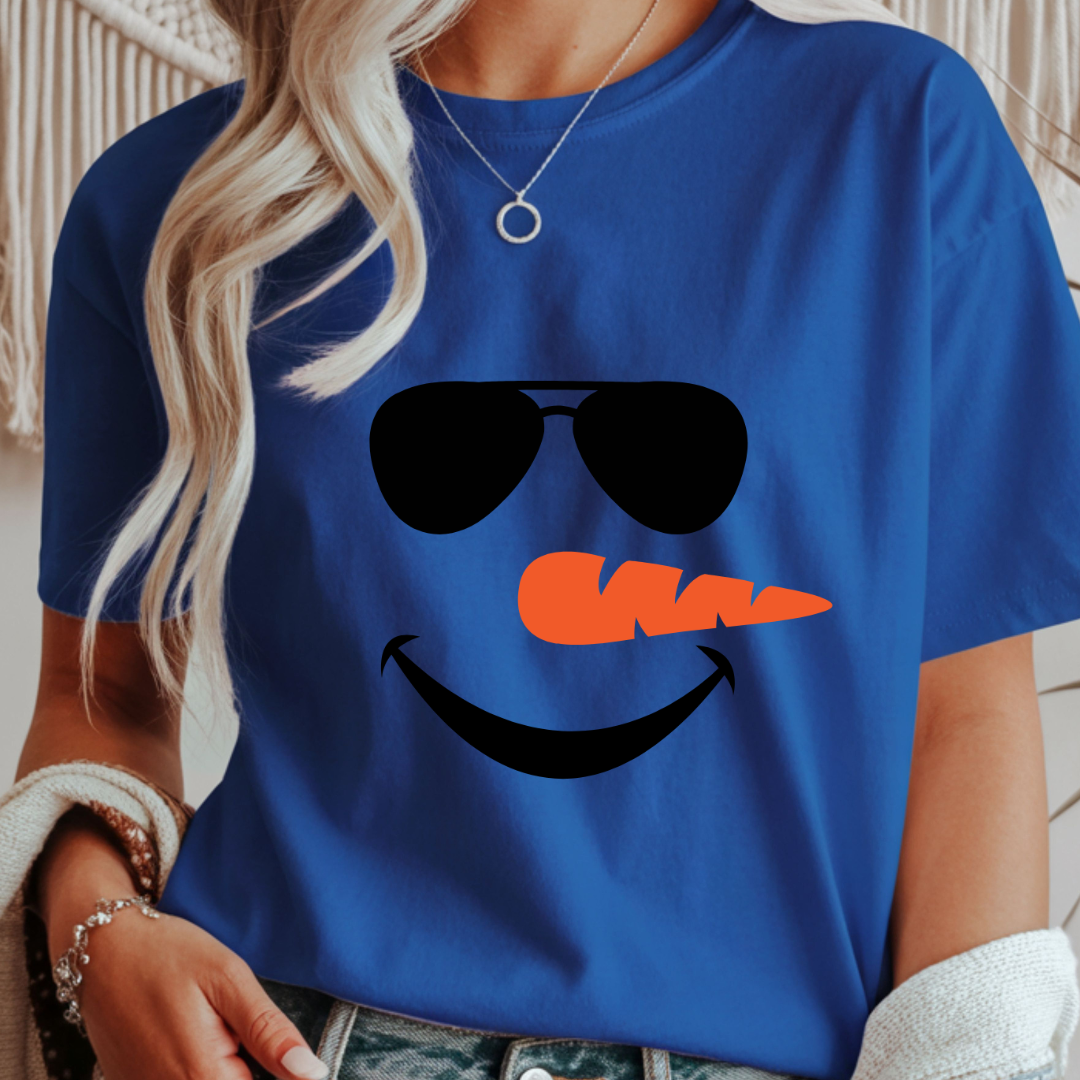 Snowman with Glasses - Winter Unisex T-Shirt