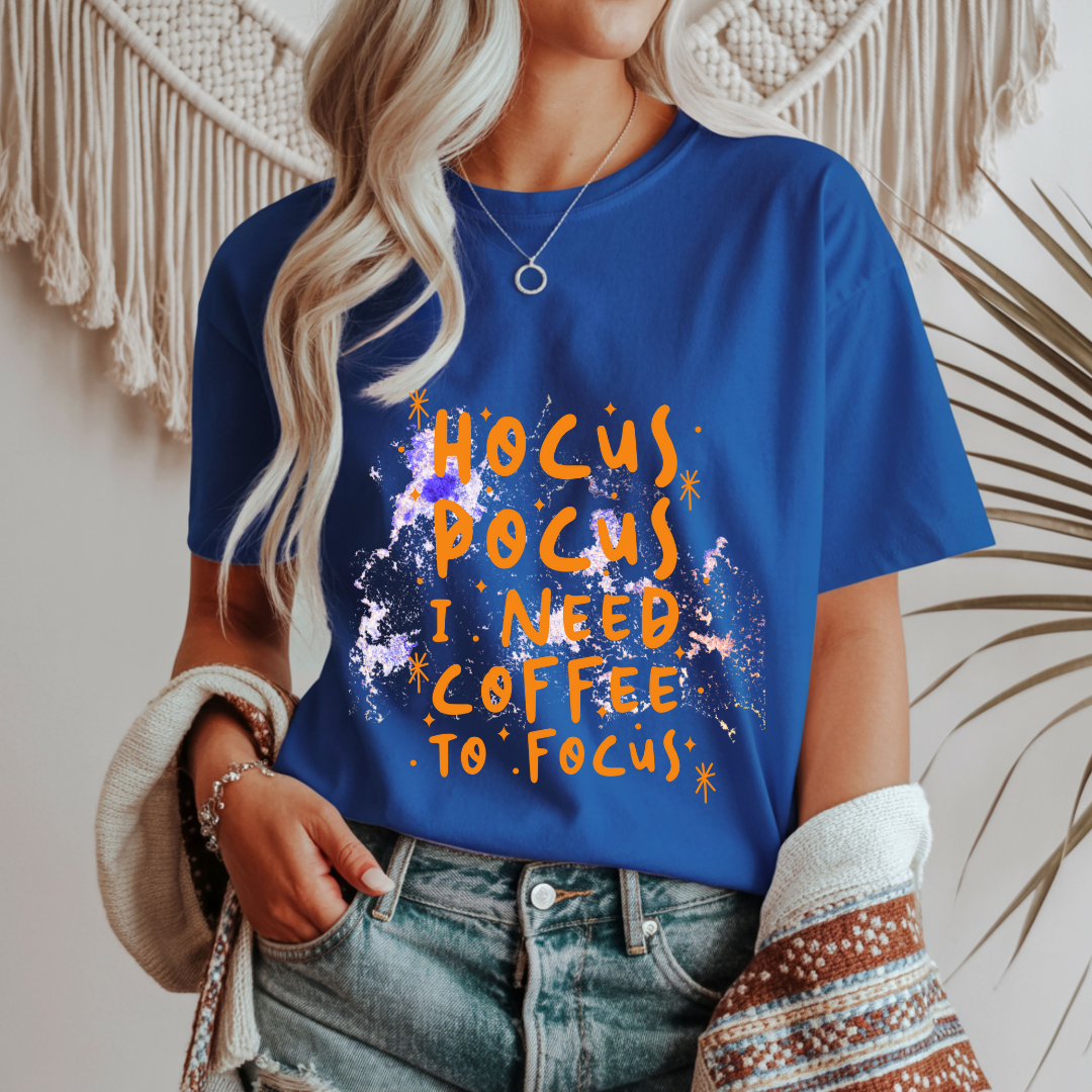 Hocus Pocus I Need Coffee to Focus - Halloween Unisex T-Shirt