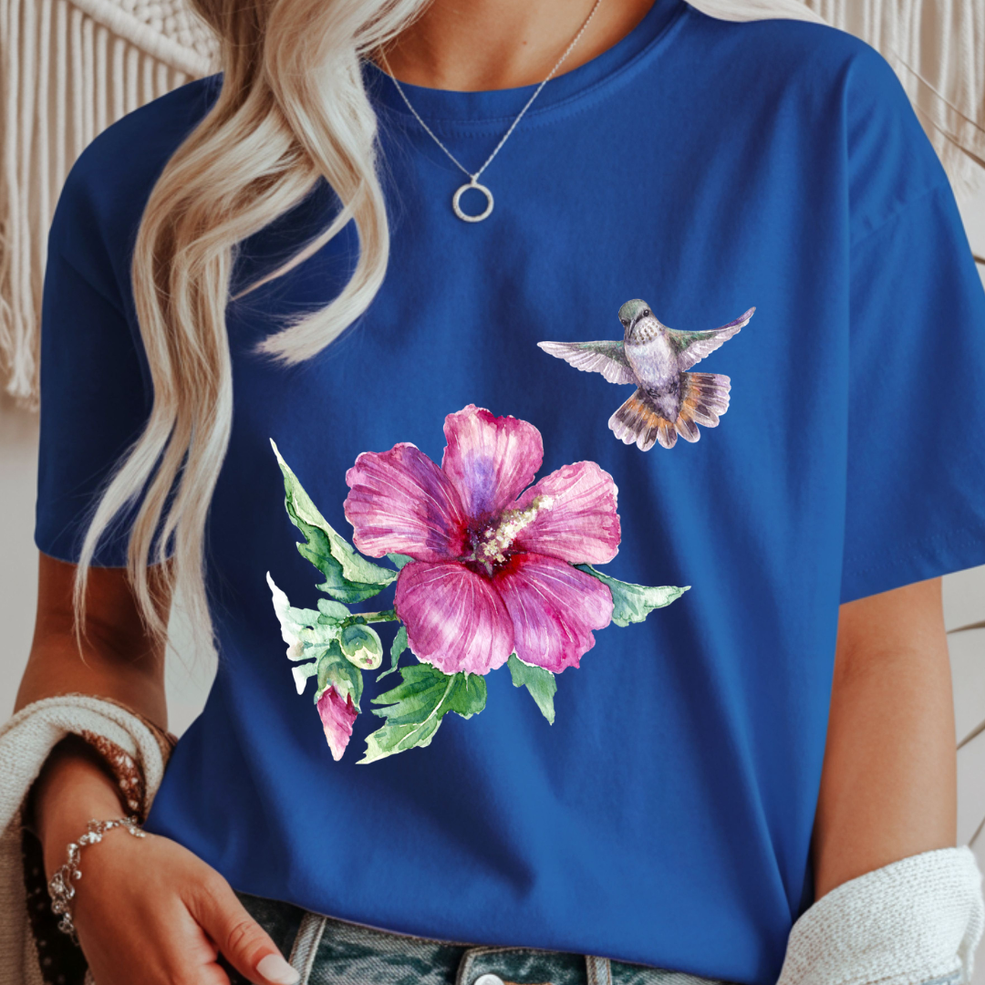 Hummingbird in Bloom - Spring Unisex T-Shirt