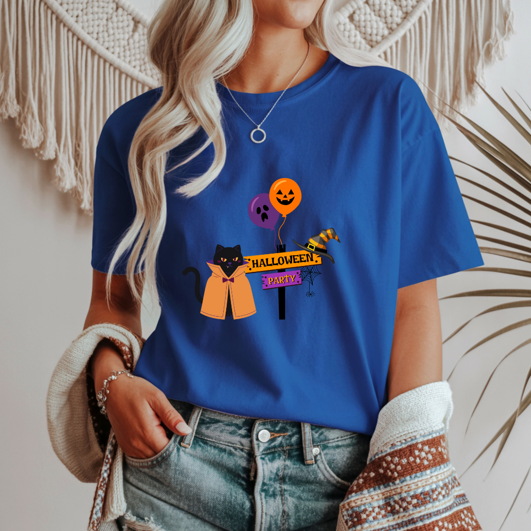 Halloween Party Cat Unisex T-Shirt