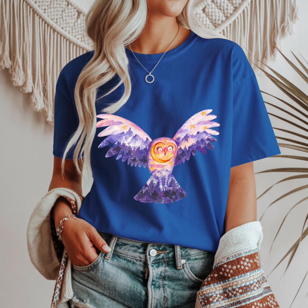Halloween Owl in the Sky Unisex T-Shirt