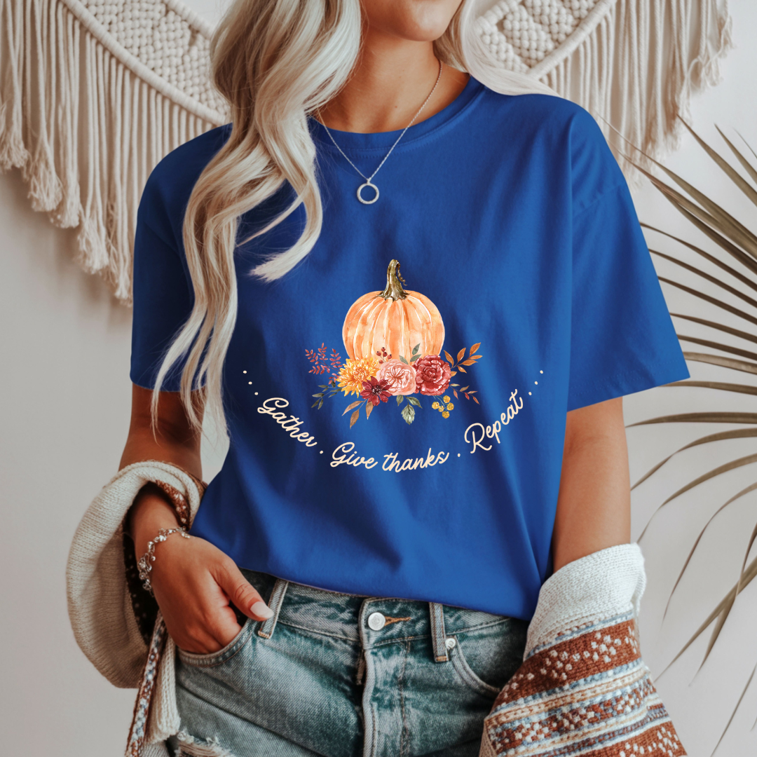 Gather. Give Thanks. Repeat. Unisex T-Shirt