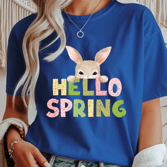 Hello Spring Bunny - Spring Unisex T-Shirt