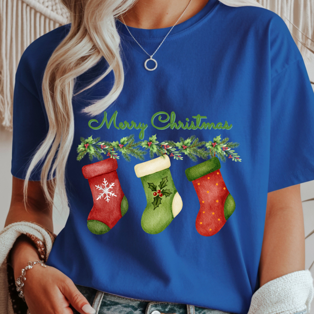 Merry Christmas Stockings - Christmas Unisex T-Shirt