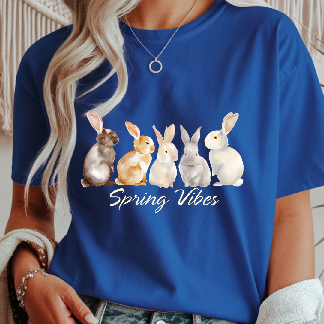 Spring Vibes Bunnies - Spring Unisex T-Shirt