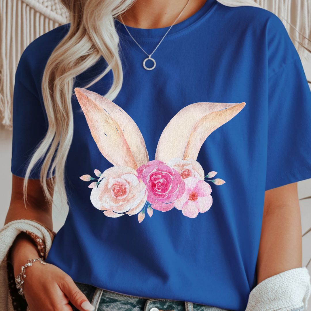 Floral Bunny Ears - Spring Unisex T-Shirt