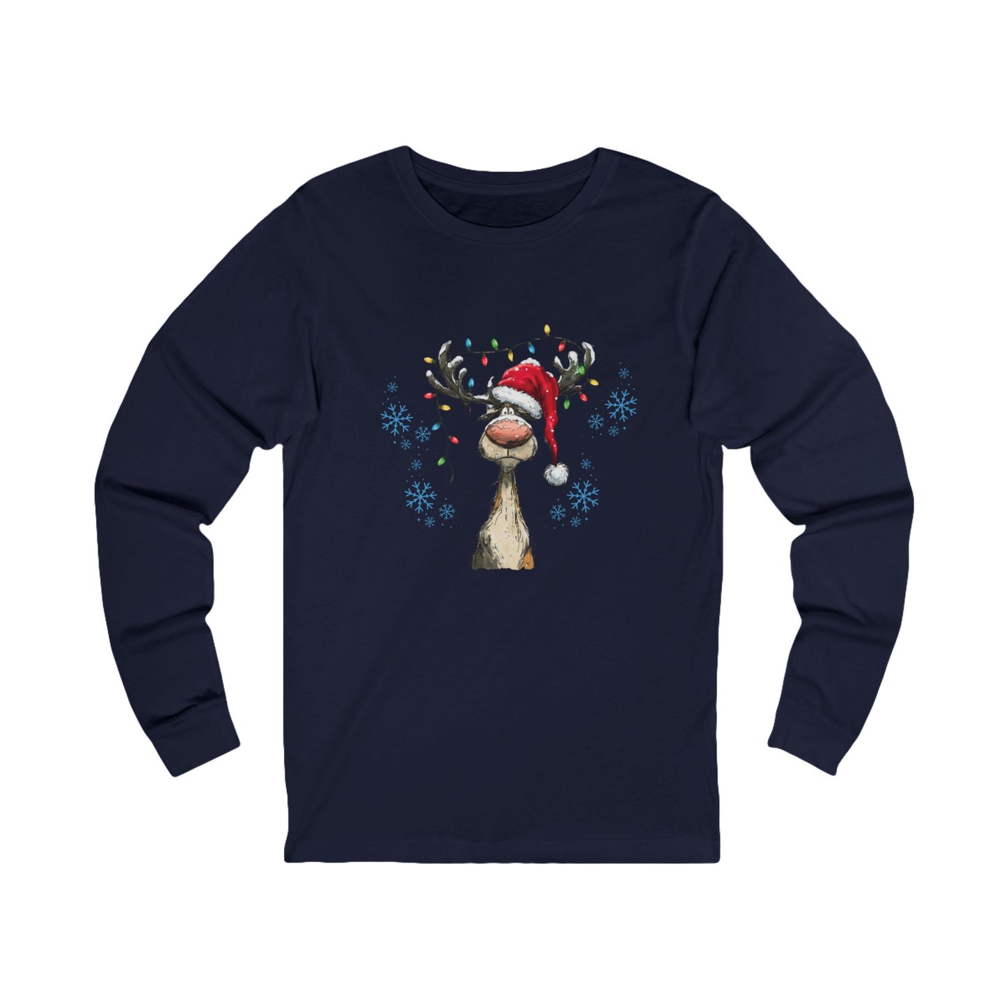 Vintage Reindeer - Christmas Unisex Jersey Long Sleeve Tee