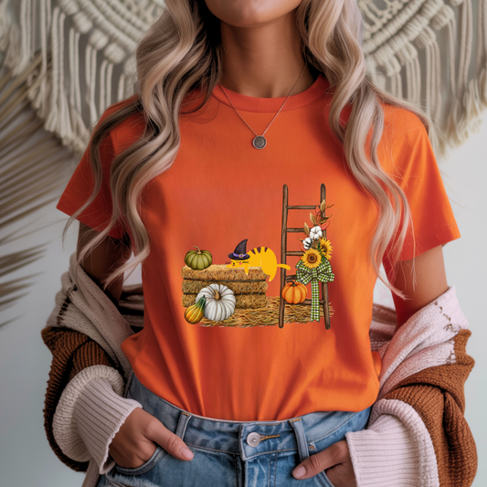 Autumn Harvest and Lazy Cat Unisex T-Shirt