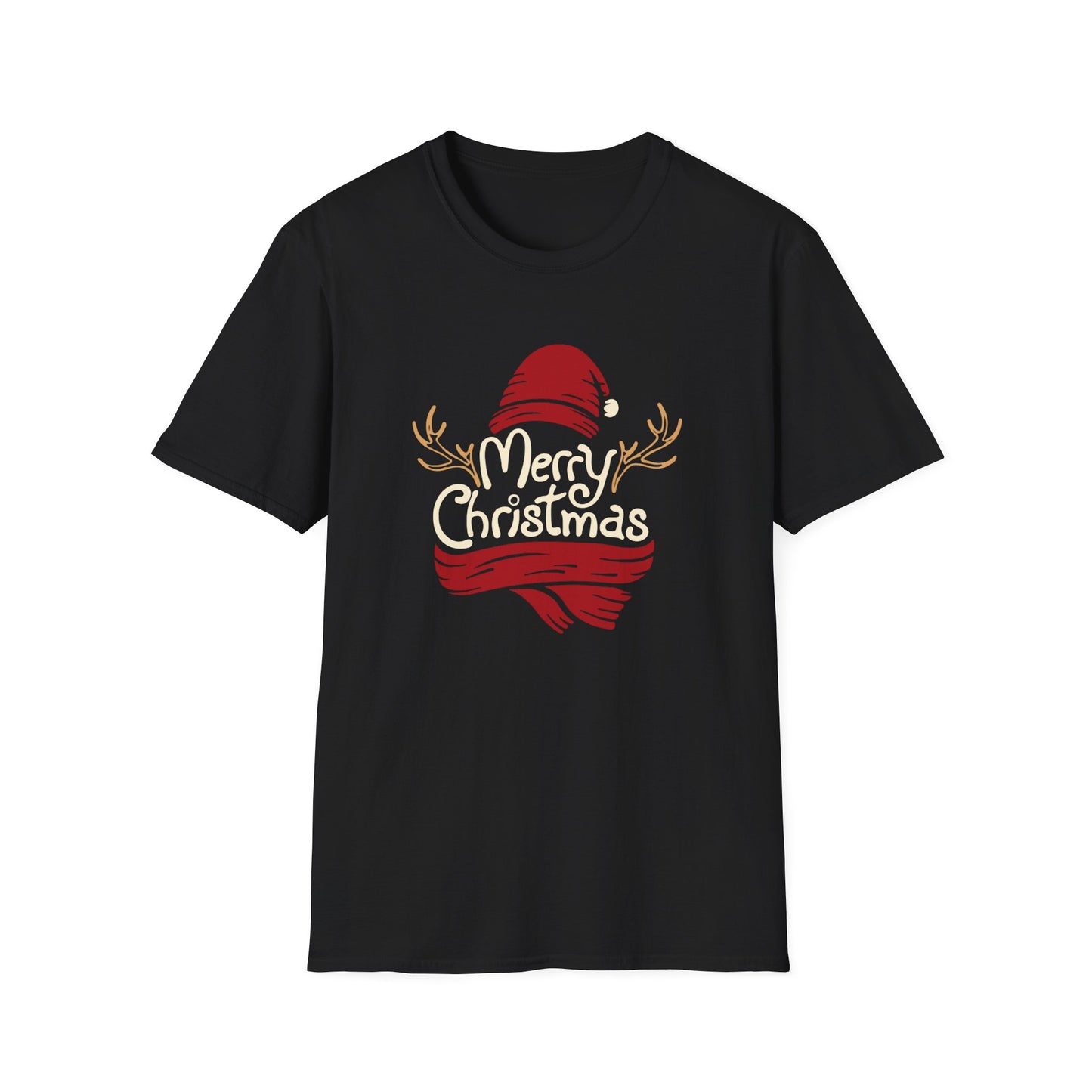 Merry Christmas with Antlers - Winter Unisex T-Shirt