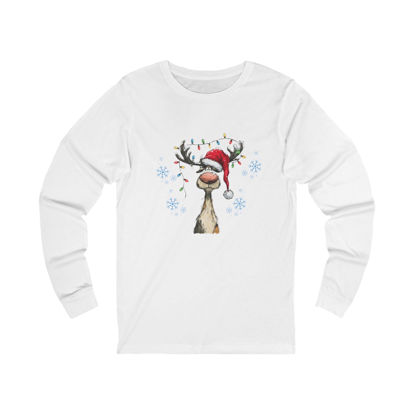 Vintage Reindeer - Christmas Unisex Jersey Long Sleeve Tee