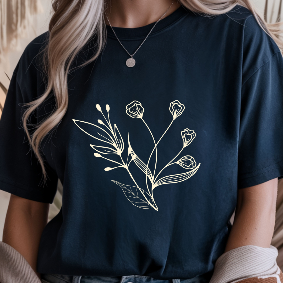 Minimal Botanical Line - Spring Unisex T-Shirt