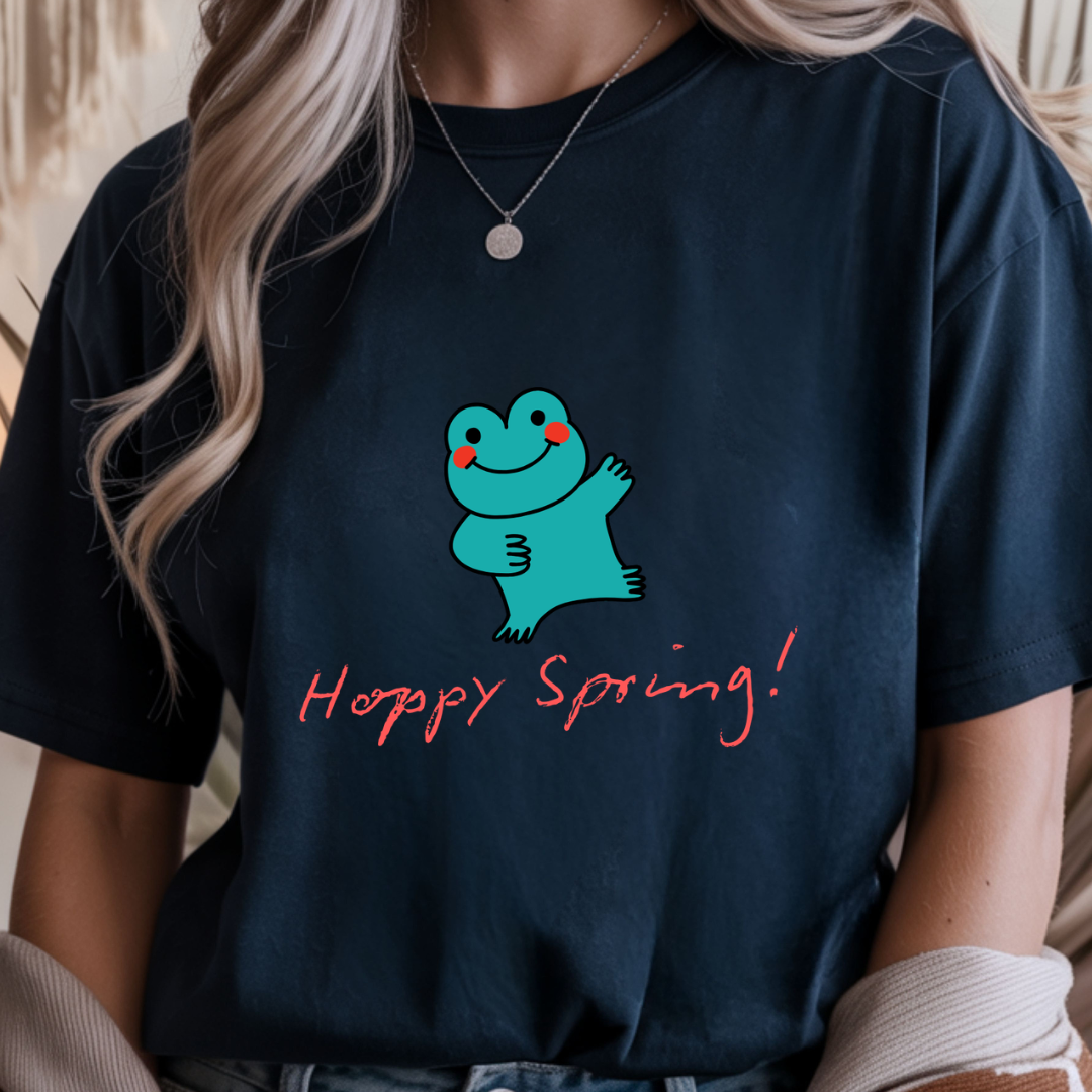 Hoppy Spring Frog - Spring Unisex T-Shirt
