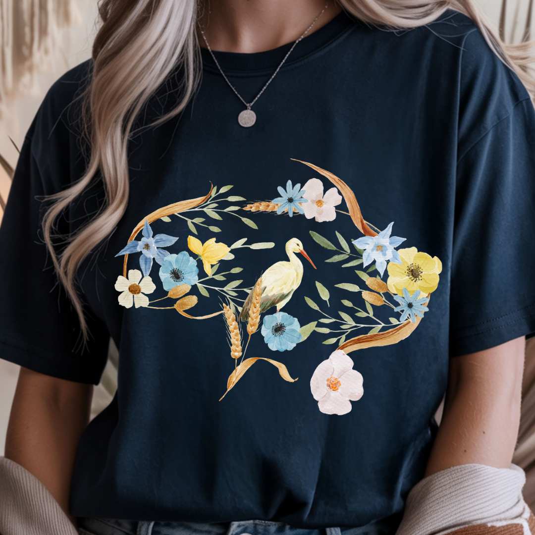 Botanical Stork - Spring Unisex T-Shirt