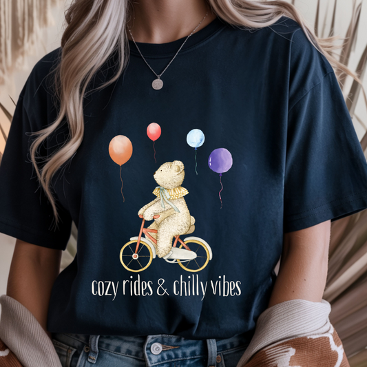 Cozy Vibes & Chilly Rides Unisex T-Shirt