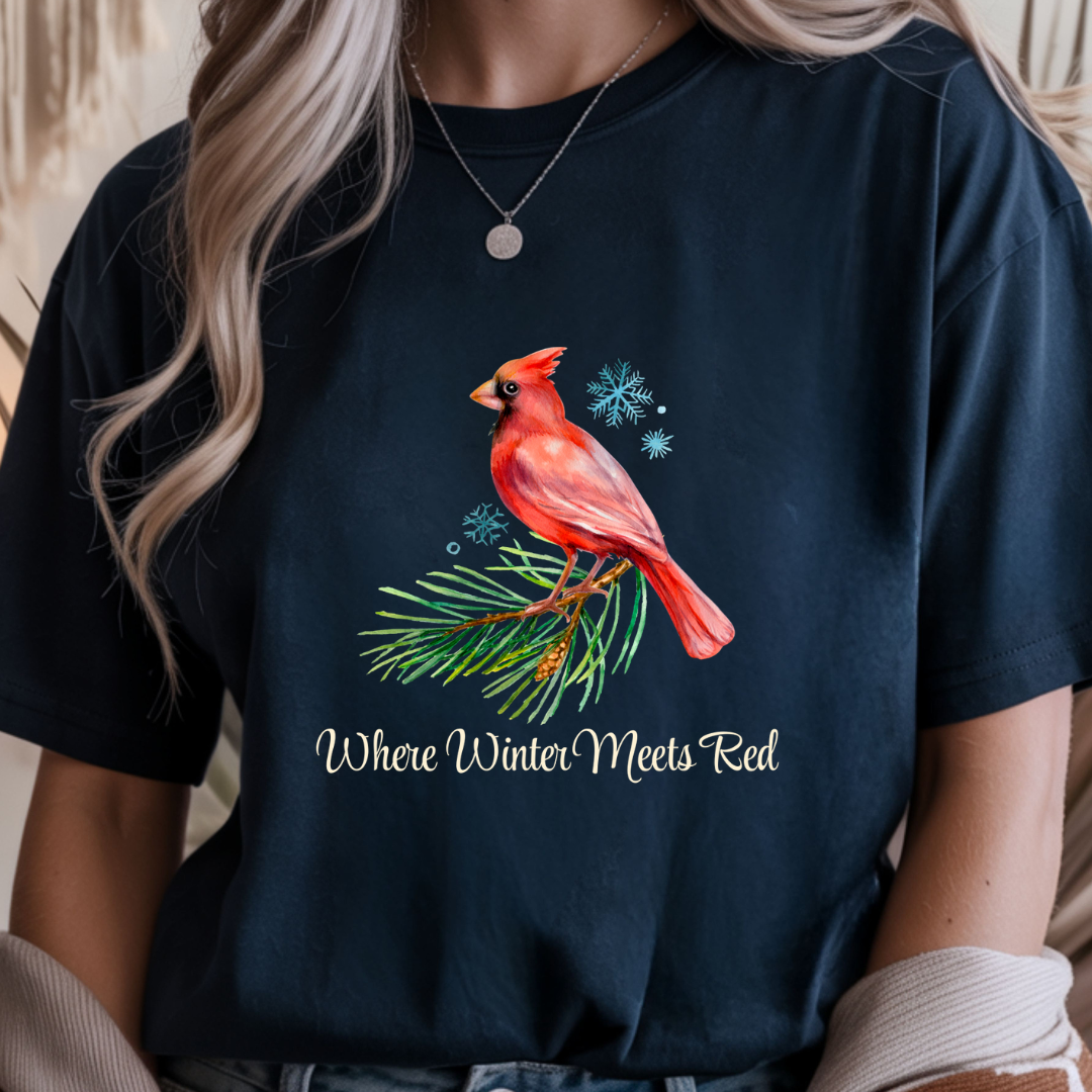 Where Winter Meets Red - Winter Unisex T-Shirt