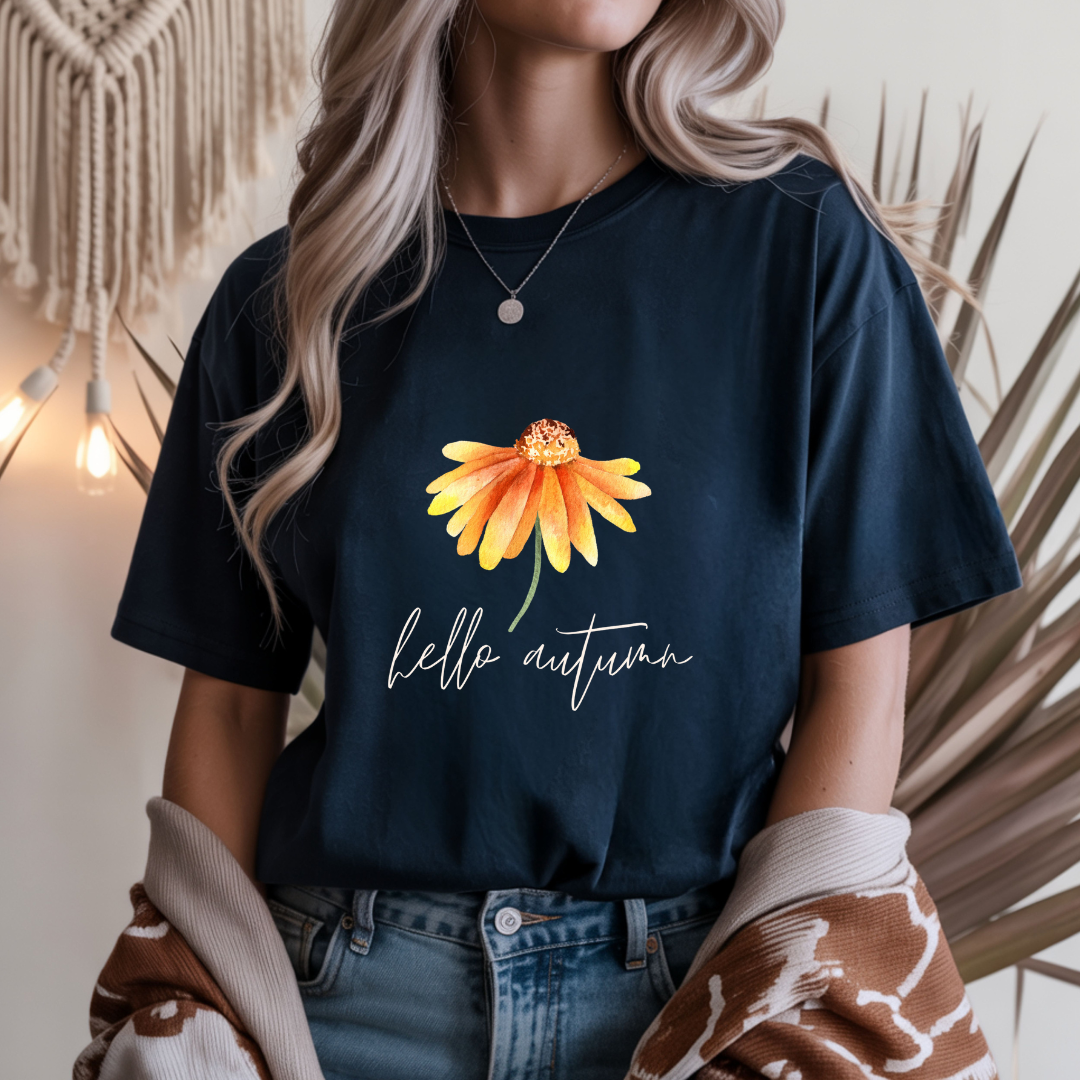 Hello Autumn - Flower Unisex T-Shirt