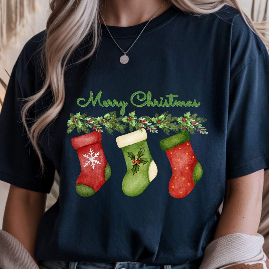 Merry Christmas Stockings - Christmas Unisex T-Shirt