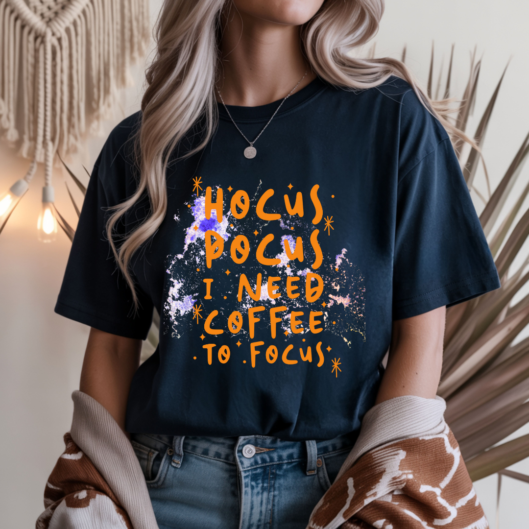 Hocus Pocus I Need Coffee to Focus - Halloween Unisex T-Shirt