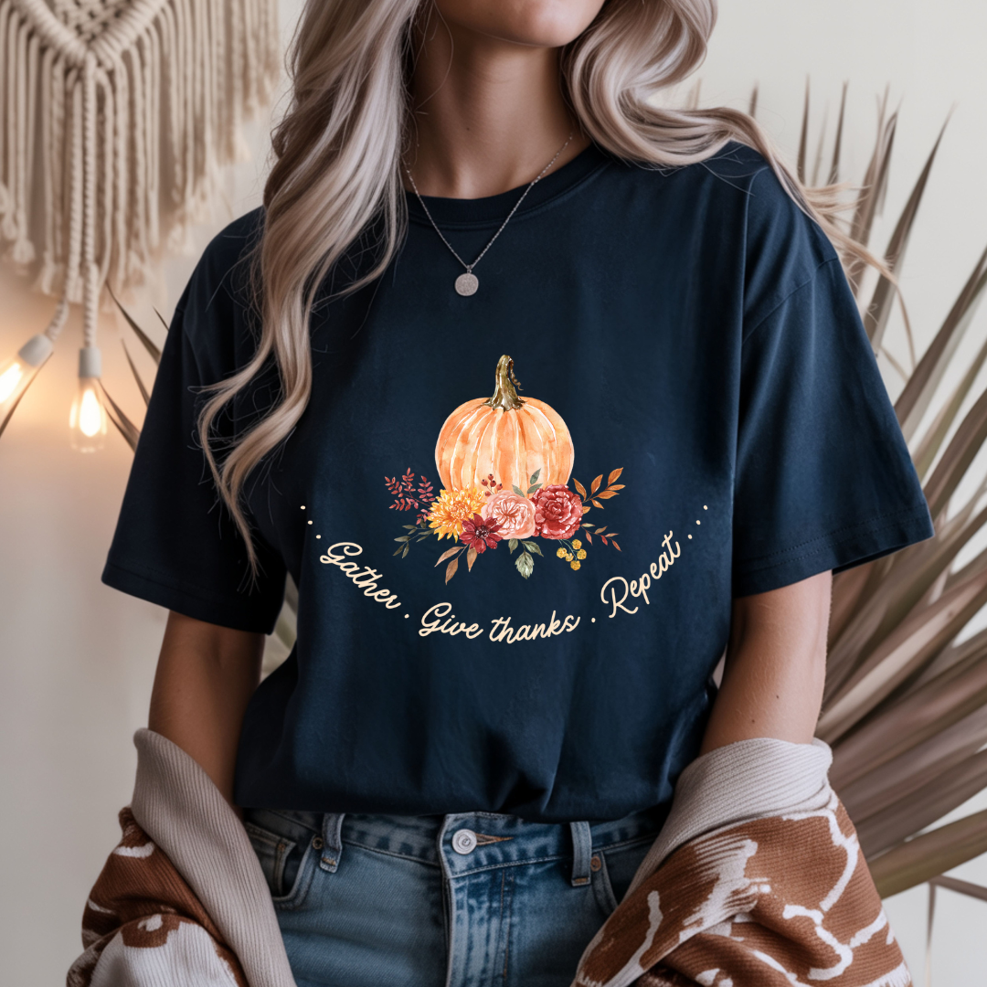 Gather. Give Thanks. Repeat. Unisex T-Shirt