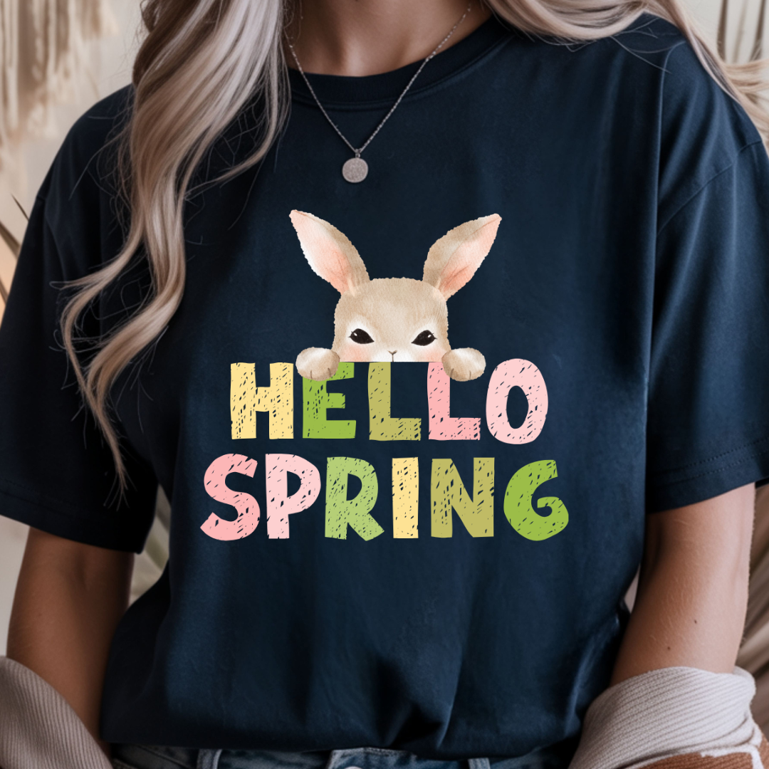 Hello Spring Bunny - Spring Unisex T-Shirt