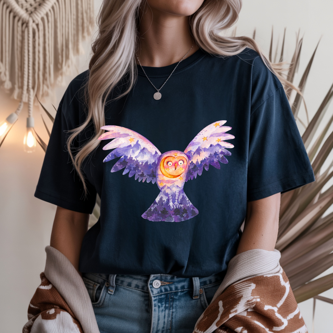 Halloween Owl in the Sky Unisex T-Shirt