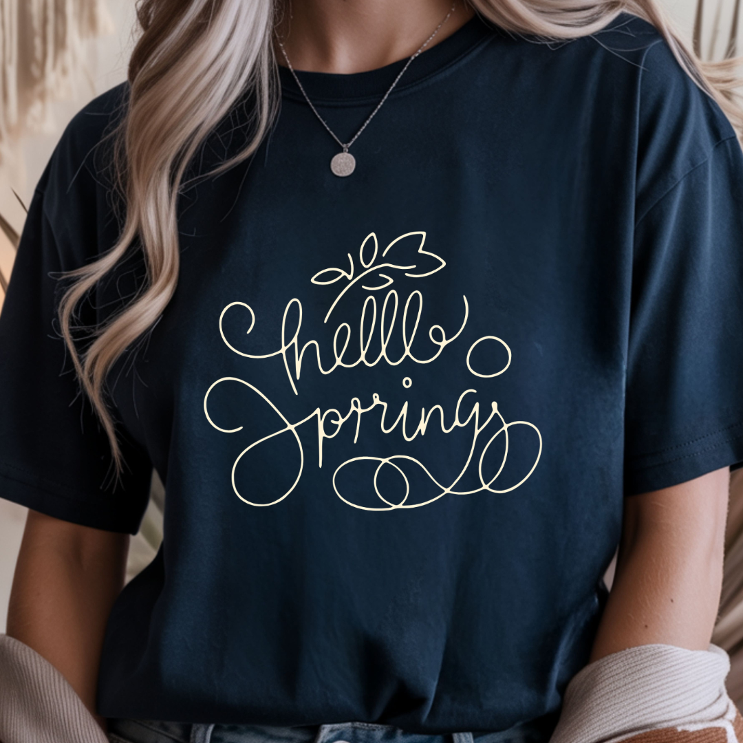 Minimal Hello Spring - Spring Unisex T-Shirt