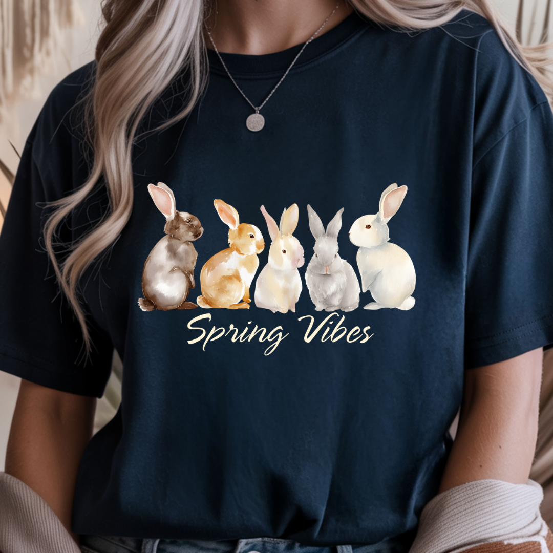 Spring Vibes Bunnies - Spring Unisex T-Shirt