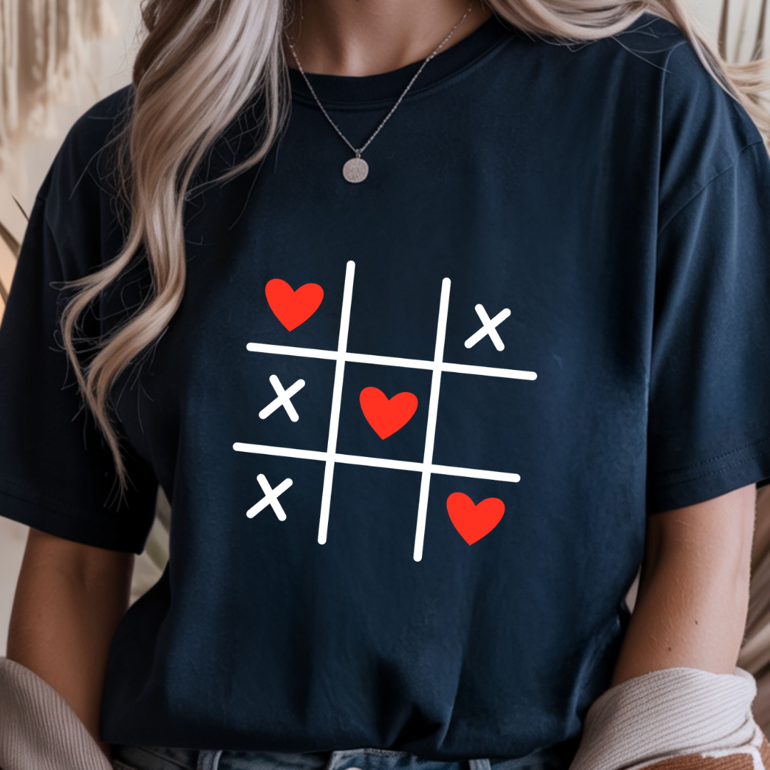 Heart Tic-Tac-Toe - Valentines Day Unisex T-Shirt