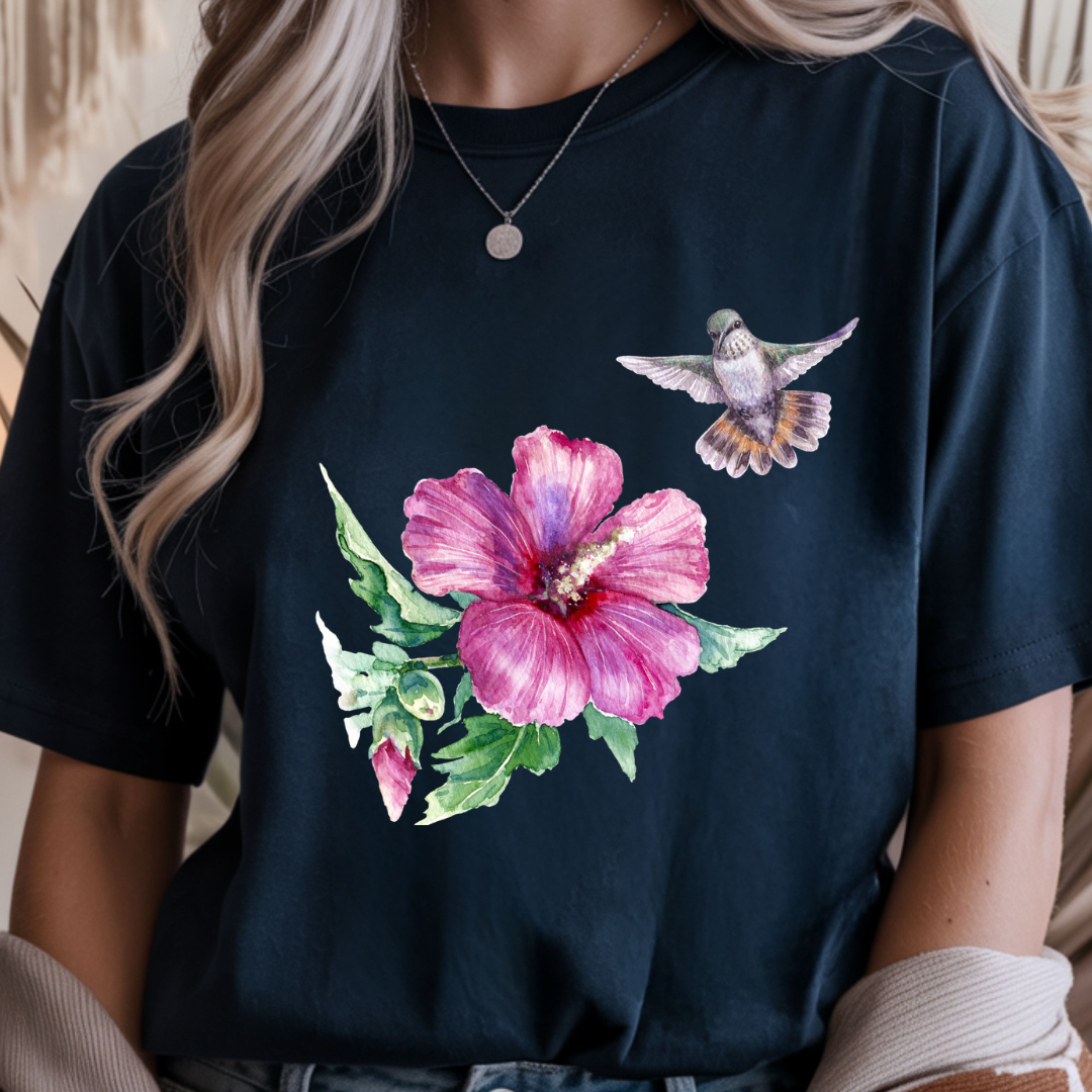 Hummingbird in Bloom - Spring Unisex T-Shirt
