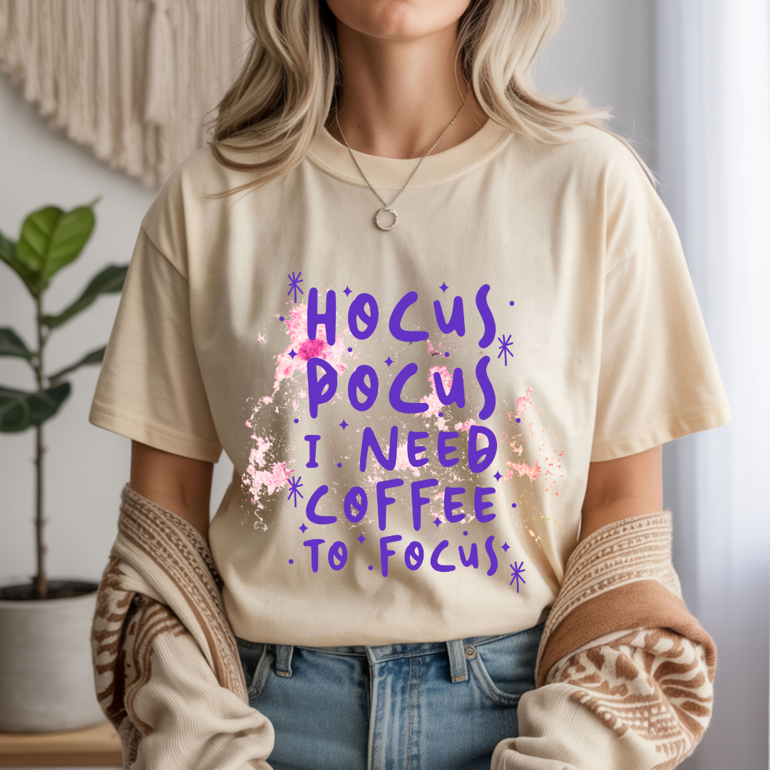 Hocus Pocus I Need Coffee to Focus - Halloween Unisex T-Shirt