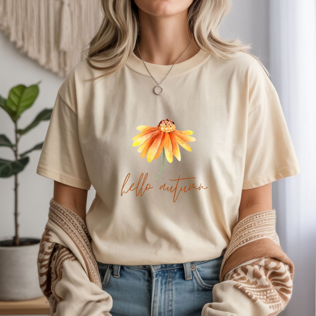 Hello Autumn - Flower Unisex T-Shirt