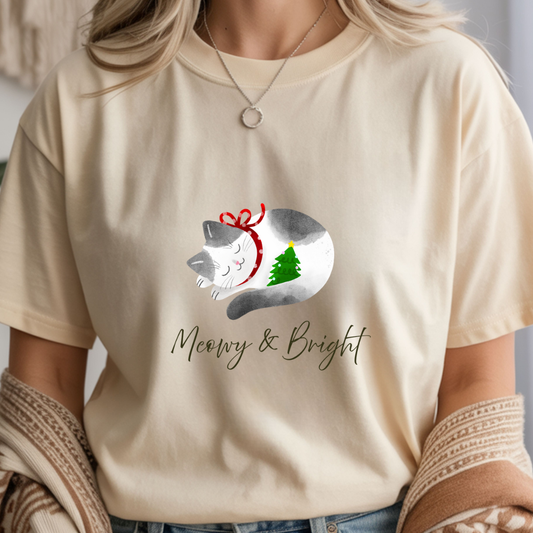 Meowy & Bright - Christmas Unisex T-Shirt
