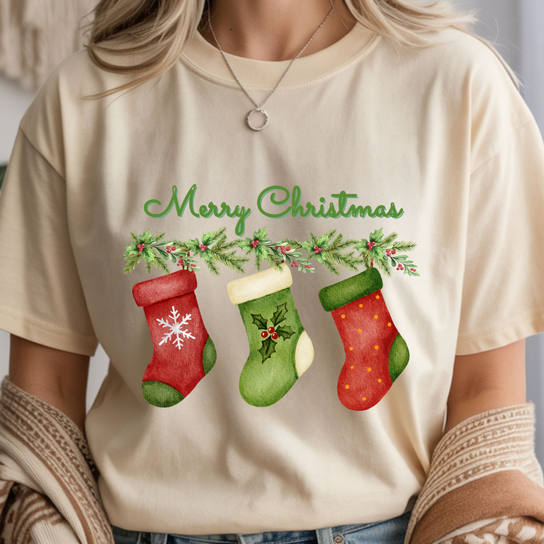 Merry Christmas Stockings - Christmas Unisex T-Shirt