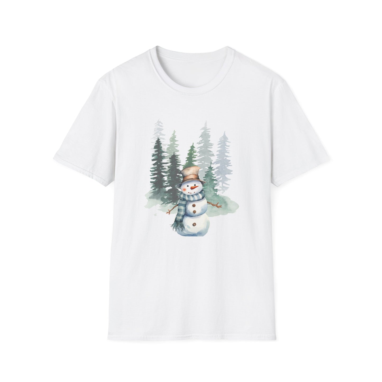 Snowman in the Forest - Winter Unisex T-Shirt