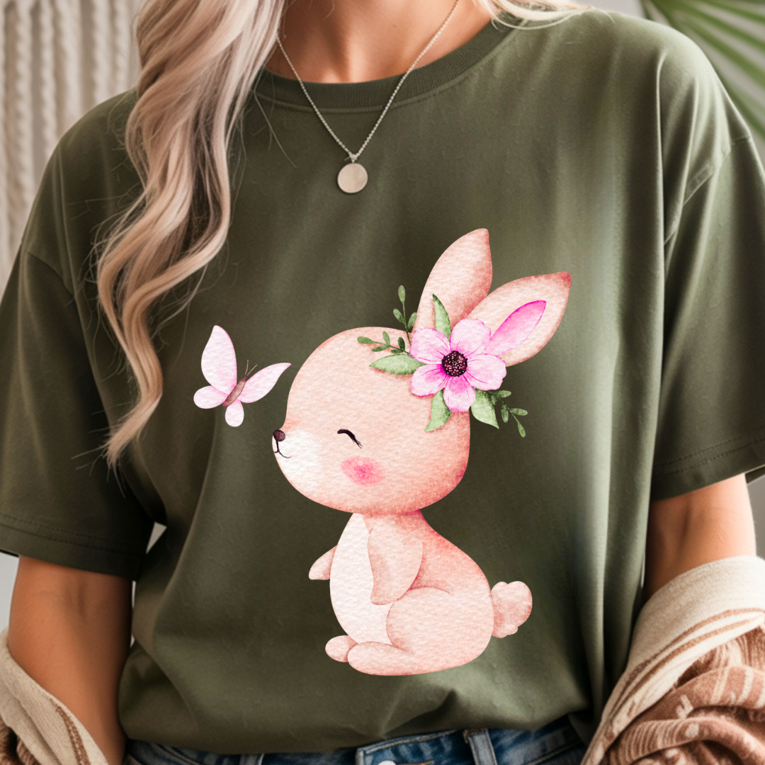 Floral Bunny - Spring Unisex T-Shirt