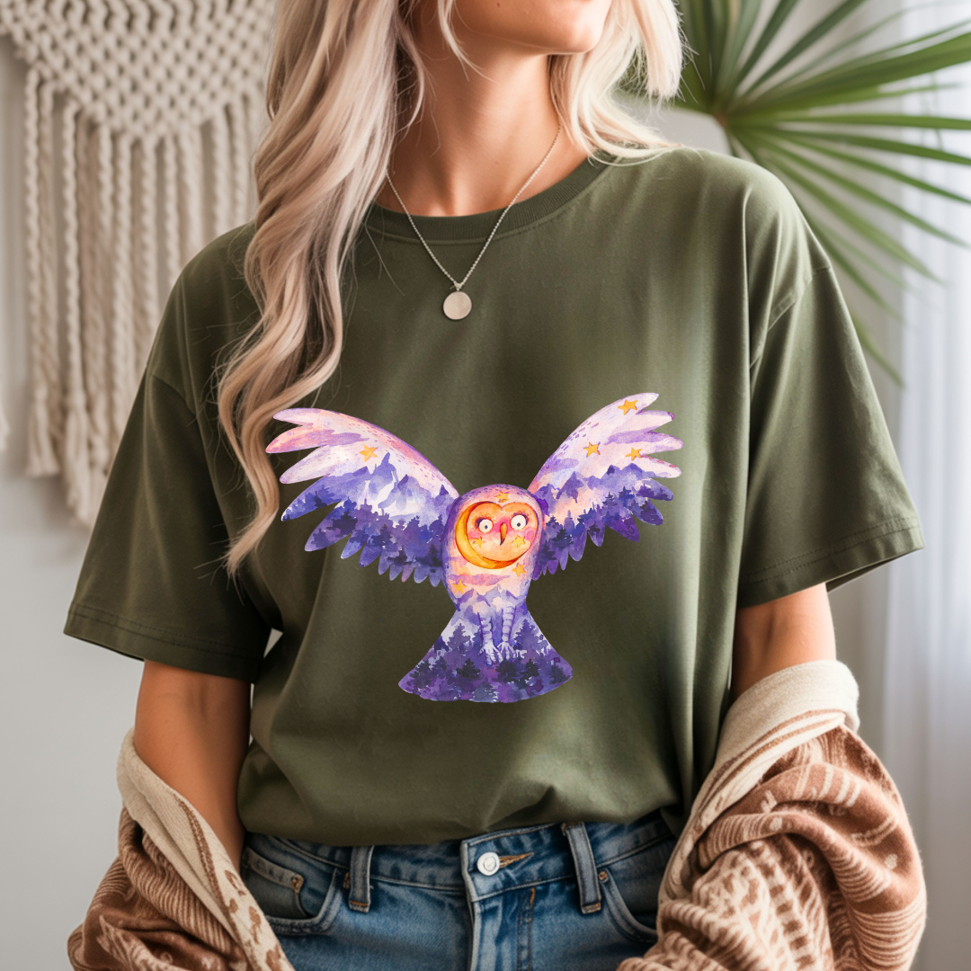 Halloween Owl in the Sky Unisex T-Shirt