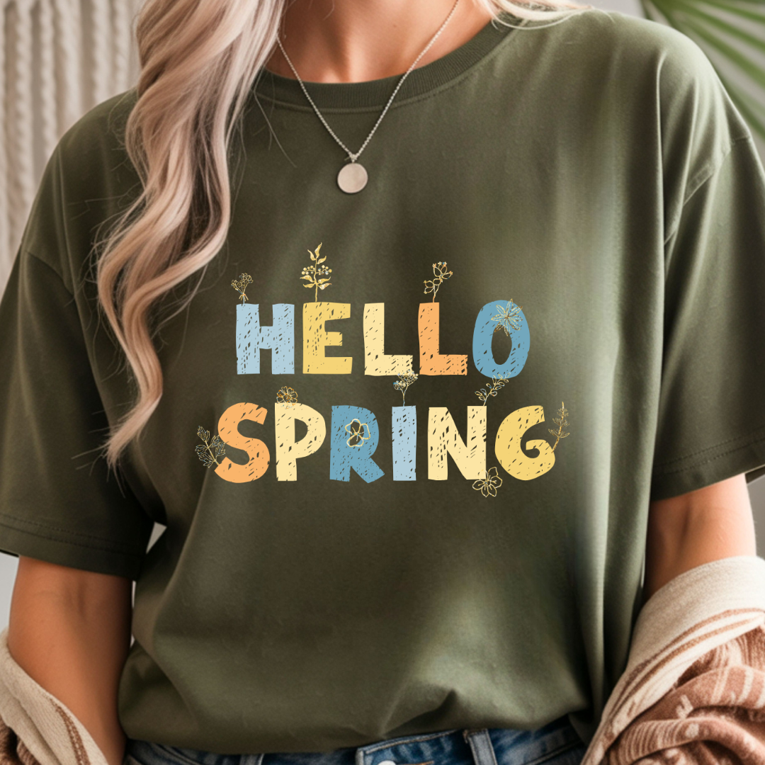 Vintage Hello Spring - Spring Unisex T-Shirt