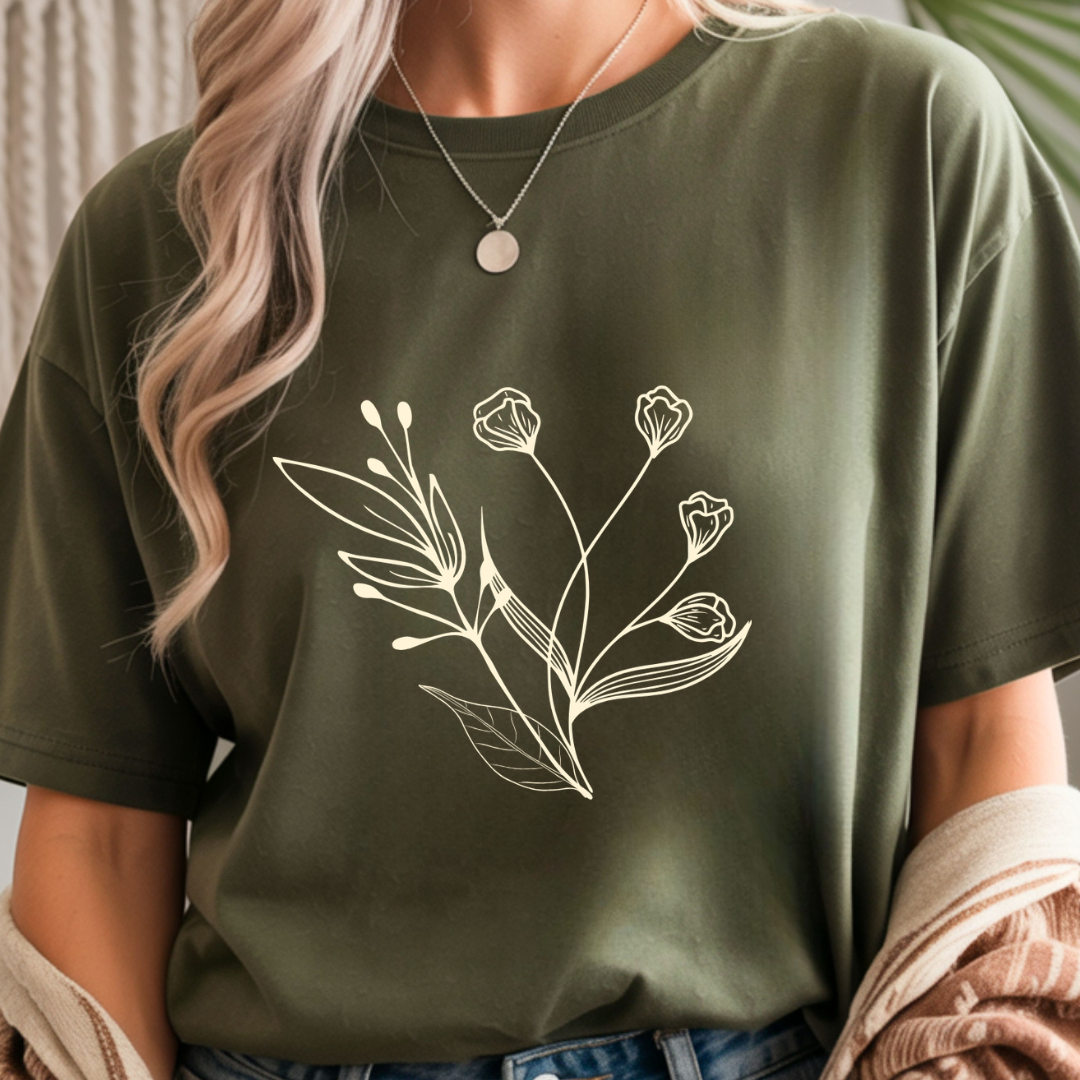 Minimal Botanical Line - Spring Unisex T-Shirt