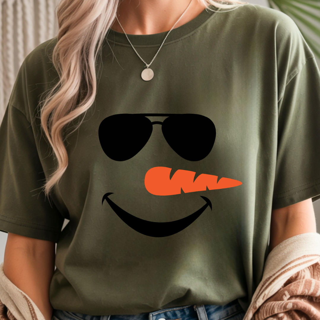 Snowman with Glasses - Winter Unisex T-Shirt