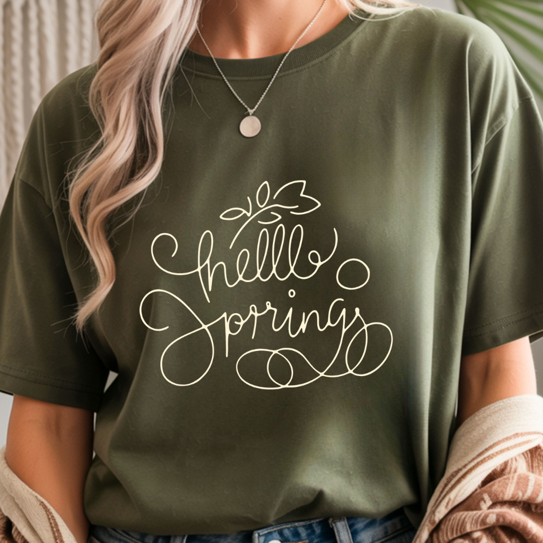 Minimal Hello Spring - Spring Unisex T-Shirt