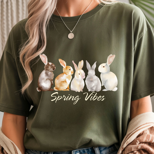 Spring Vibes Bunnies - Spring Unisex T-Shirt