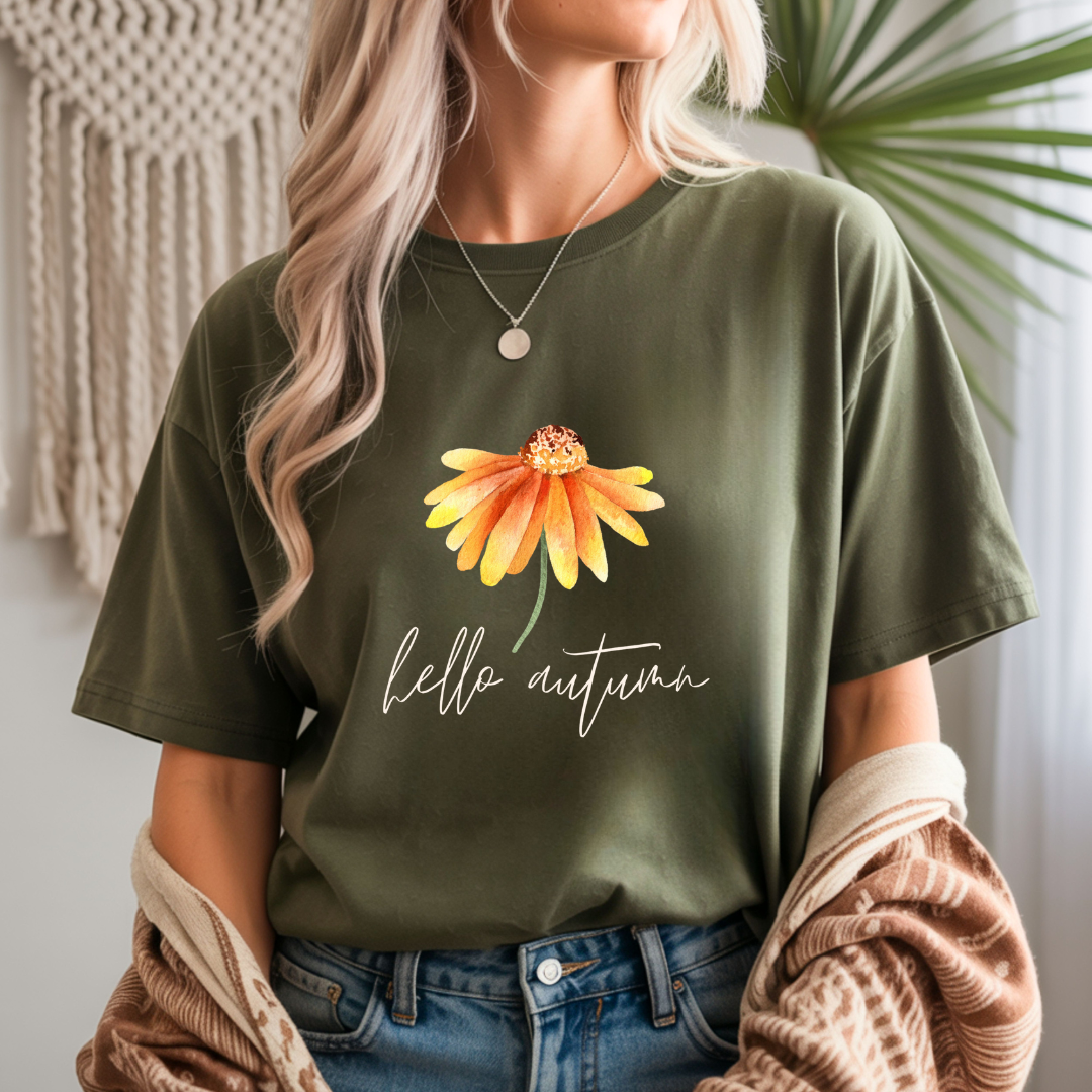 Hello Autumn - Flower Unisex T-Shirt