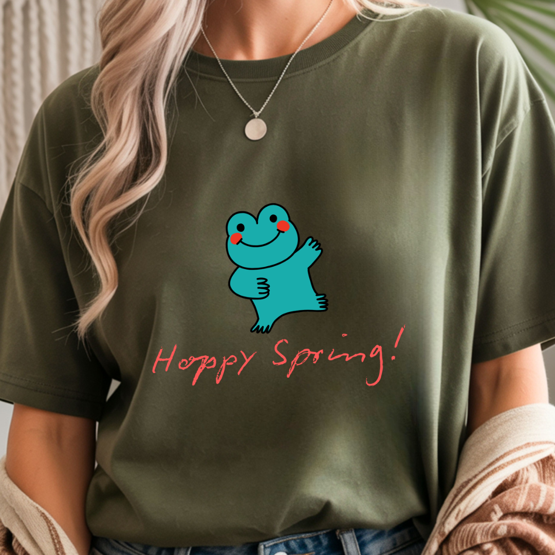 Hoppy Spring Frog - Spring Unisex T-Shirt