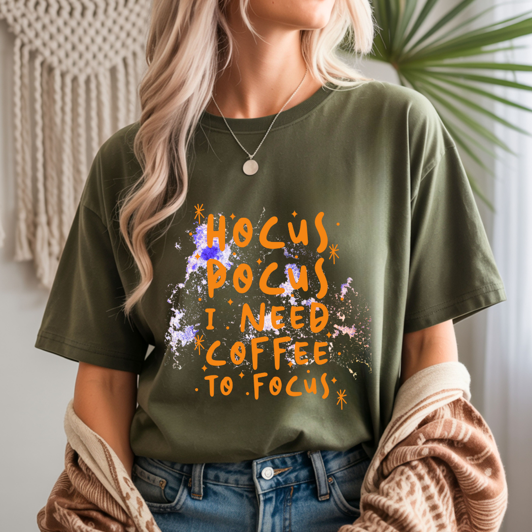Hocus Pocus I Need Coffee to Focus - Halloween Unisex T-Shirt