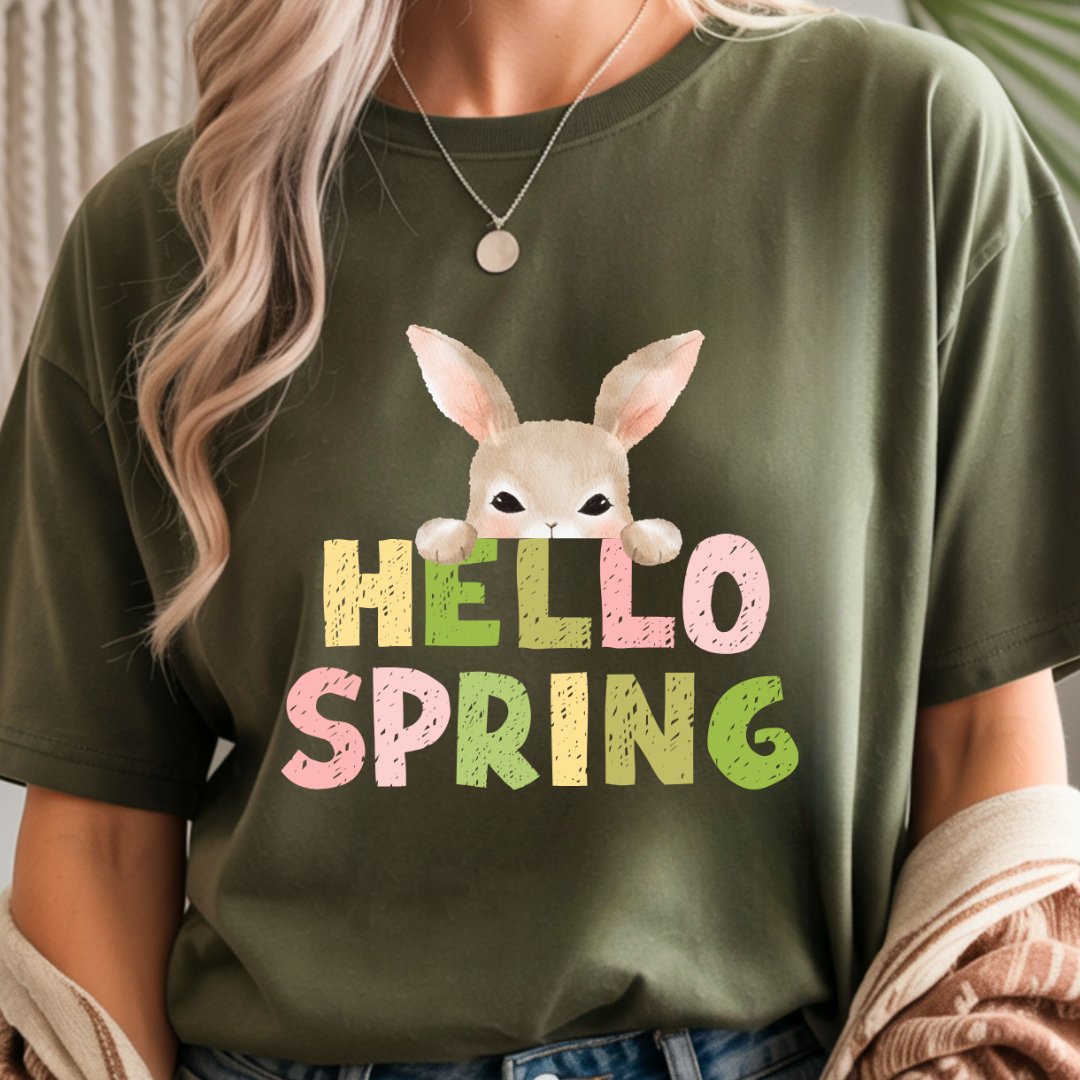 Hello Spring Bunny - Spring Unisex T-Shirt