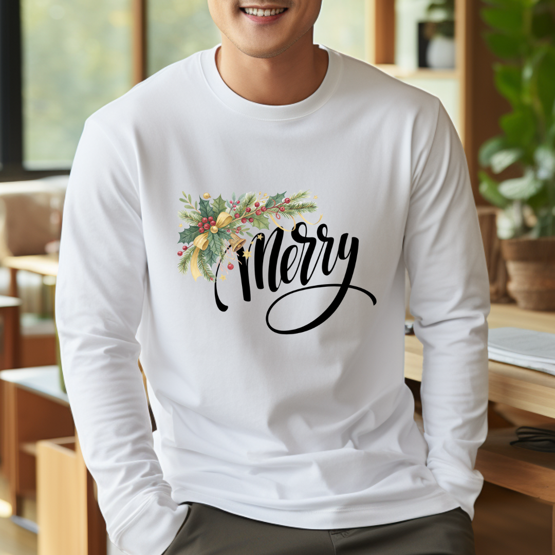 Merry - Christmas Unisex Jersey Long Sleeve Tee