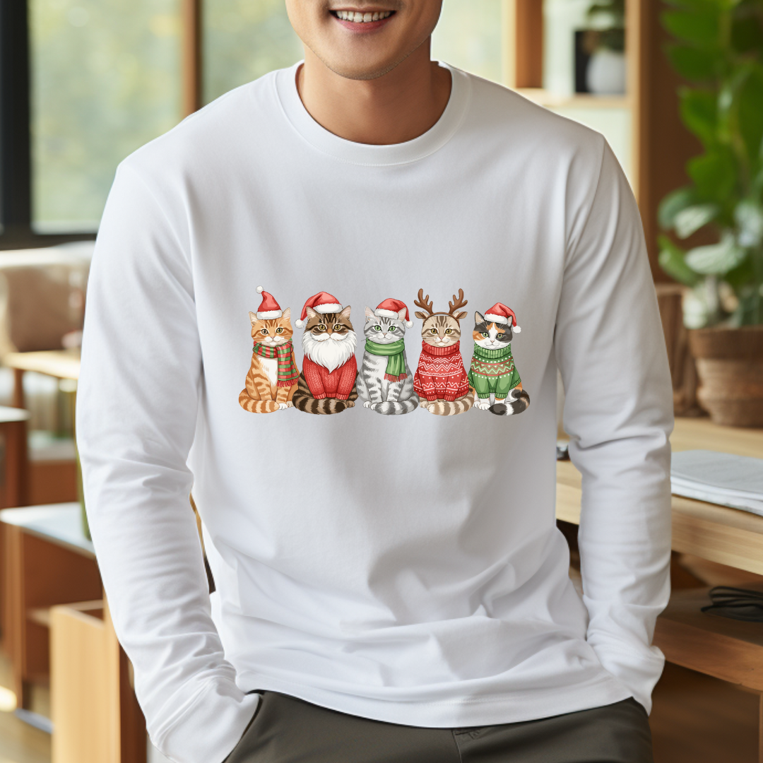 Christmas Cats - Winter Unisex Jersey Long Sleeve Tee