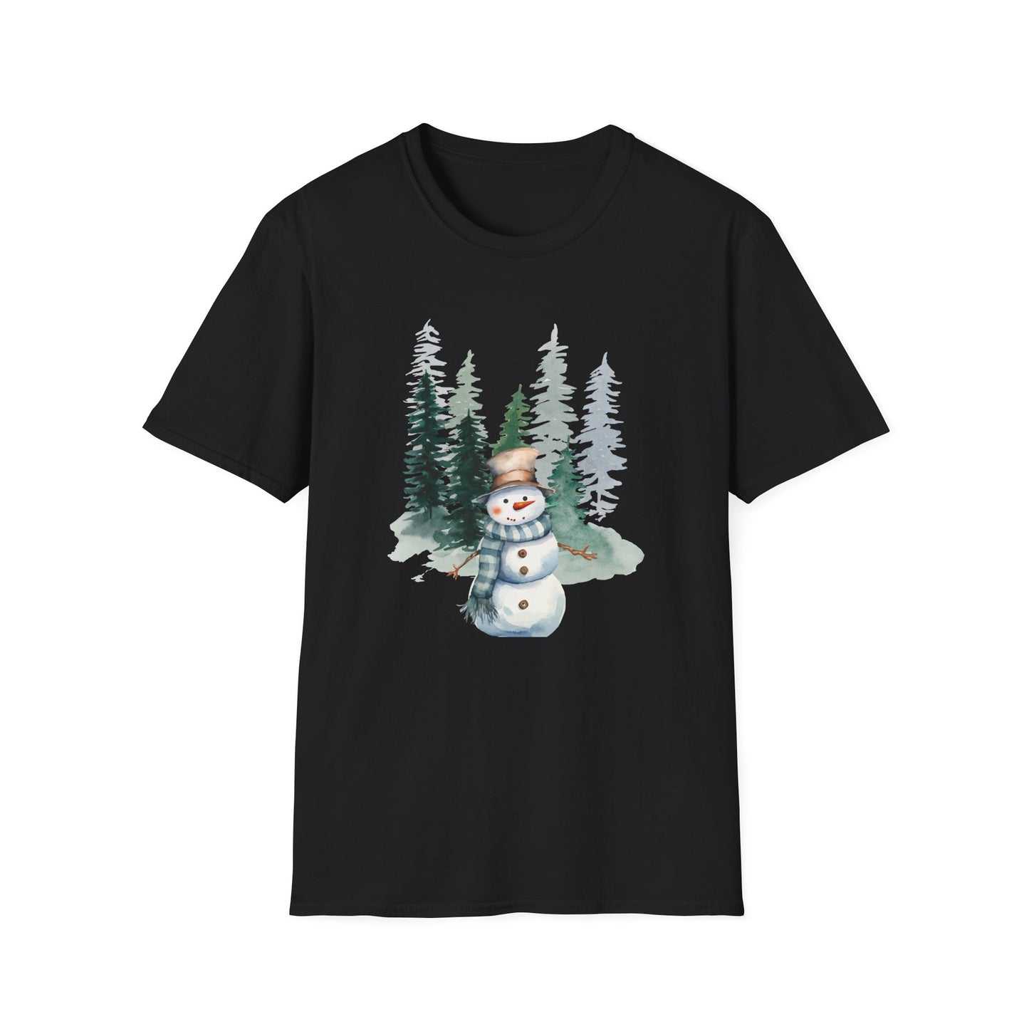 Snowman in the Forest - Winter Unisex T-Shirt