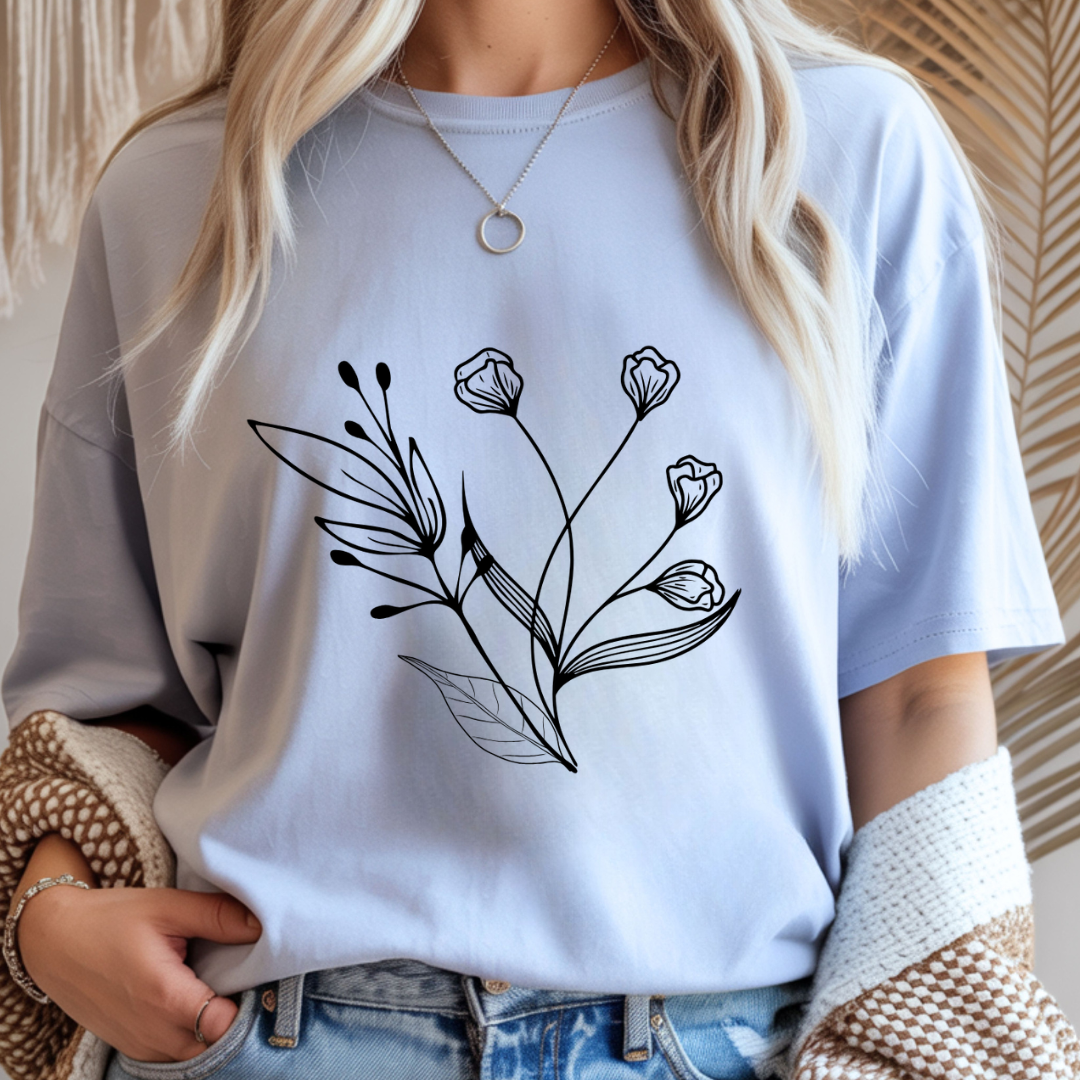 Minimal Botanical Line - Spring Unisex T-Shirt